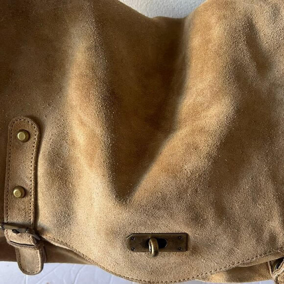 FREE PEOPLE MOHAVE MESSENGER DISTRESSED TAN BAG - Picture 2 of 7